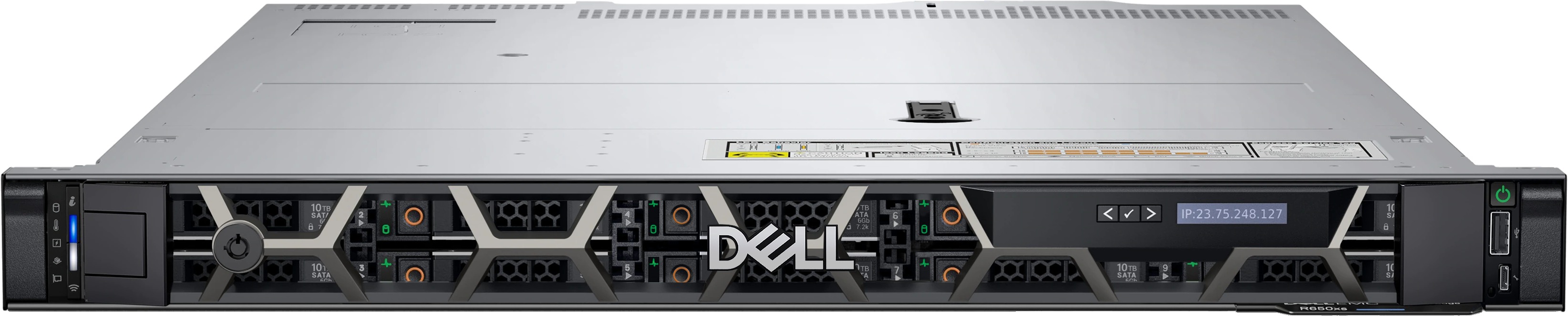 Dell PowerEdge R650xs Front — 8 Hot-Swap-Schächte (2,5 Zoll) mit Dell-EMC-Blende