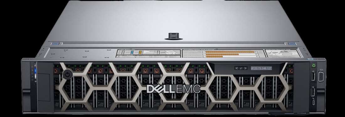 Dell PowerEdge R740xd with optional security bezel and status LCD