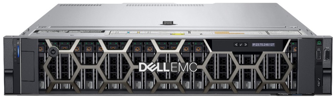 Dell PowerEdge R750xs front view — 8x 2.5-inch hot-swap drive bays with Dell EMC bezel