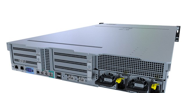 Huawei FusionServer 2288H V5 rear — PCIe slots, FlexIO, redundant PSUs, iBMC port
