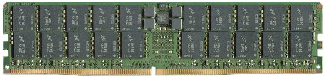 64GB 2Rx4 DDR5-4800 ECC RDIMM module, front view showing DDR5 DRAM packages and the on-module PMIC