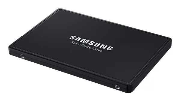 Samsung PM9A3 3.84TB U.2 SSD — angled view of 2.5-inch form factor